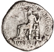 Denarius - Hadrian PARTHIC DIVI TRAIAN AVG F P M TR P COS P P IVSTITIA; Justitia, Rome, 117 reverse image
