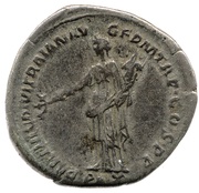 Denarius - Hadrian PARTHIC DIVI TRAIAN AVG F P M TR P COS P P PAX; Pax, Rome, 117 reverse image