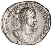 Denarius - Hadrian PARTHIC DIVI TRAIAN AVG F P M TR P COS P P PAX; Pax obverse image