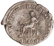Denarius - Hadrian PARTH F DIVI NER NEP P M TR P COS CONCORD; Concordia and Spes, Rome, 117 reverse image