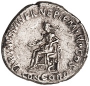 Denarius - Hadrian PARTH F DIVI NER NEP P M TR P COS CONCORD; Concordia and Spes, Rome, 117 reverse image