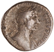 Denarius - Hadrian PARTH F DIVI NER NEP P M TR P COS IVSTITIA; Justitia obverse image