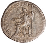 Denarius - Hadrian PARTH F DIVI NER NEP P M TR P COS IVSTITIA; Justitia, Rome, 117 reverse image