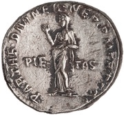Denarius - Hadrian PARTH F DIVI NER NEP P M TR P COS PIETAS; Pietas, Rome, 117 reverse image