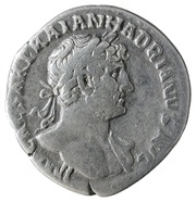 Denarius - Hadrian P M TR P COS DES II CONCORD; Concordia and Spes obverse image