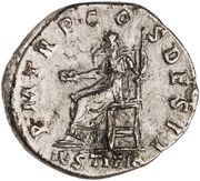 Denarius - Hadrian P M TR P COS DES II IVSTITIA; Justitia, Rome, 117 reverse image