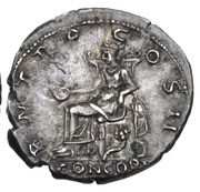 Denarius - Hadrian P M TR P COS II CONCORD; Concordia and Spes, Rome, 117 reverse image