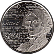25 Cents - Elizabeth II Laura Secord, Canada, 2013 reverse image