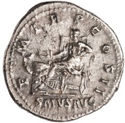 Denarius - Hadrian P M TR P COS II SALVS AVG; Salus, Rome, 117 reverse image