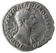 Denarius - Hadrian P M TR P COS II VOT PUB; Pietas obverse image