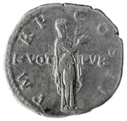 Denarius - Hadrian P M TR P COS II VOT PUB; Pietas, Rome, 117 reverse image