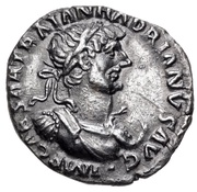Denarius - Hadrian P M TR POTES COS III; Aequitas and Moneta obverse image
