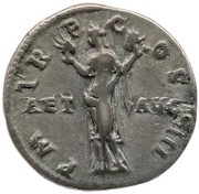 Denarius - Hadrian P M TR P COS III AET AVG; Aeternitas, Rome, 119-120 reverse image