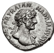 Denarius - Hadrian P M TR P COS III VOT PVB; Pietas obverse image