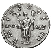 Denarius - Hadrian P M TR P COS III AETER AVG; Aeternitas, Rome, 119-120 reverse image