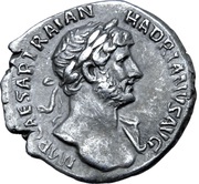 Denarius - Hadrian P M TR P COS III FELIC AVG; Felicitas obverse image