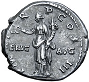 Denarius - Hadrian P M TR P COS III FELIC AVG; Felicitas, Rome, 119-120 reverse image