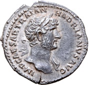 Denarius - Hadrian P M TR P COS III; Felicitas obverse image
