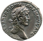 Denarius - Hadrian P M TR P COS III; Pax obverse image