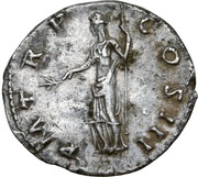 Denarius - Hadrian P M TR P COS III; Pax, Rome, 119-120 reverse image