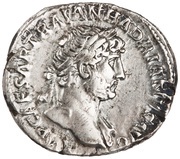 Denarius - Hadrian P M TR P COS III; Pax obverse image