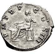 Denarius - Hadrian P M TR P COS III; Salus, Rome, 119-120 reverse image