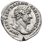 Denarius - Hadrian P M TR P COS III FEL P R; Felicitas obverse image