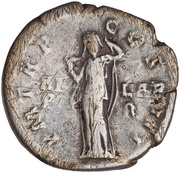 Denarius - Hadrian P M TR P COS III HILAR P R; Hilaritas, Rome, 120-121 reverse image