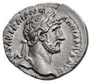 Denarius - Hadrian P M TR P COS III; Mars obverse image
