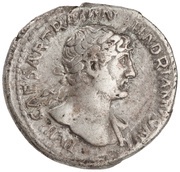 Denarius - Hadrian P M TR P COS III; Mars obverse image