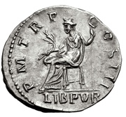 Denarius - Hadrian P M TR P COS III LIB PVB; Libertas, Rome, 120-121 reverse image