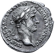 Denarius - Hadrian P M TR P COS III SAL AVG; Salus obverse image