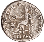 Denarius - Hadrian P M TR P COS III SAL AVG; Salus, Rome, 120-121 reverse image