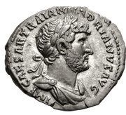 Denarius - Hadrian P M TR P COS III SAL AVG; Salus obverse image
