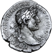 Denarius - Hadrian P M TR P COS III; Fortuna obverse image
