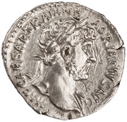 Denarius - Hadrian P M TR P COS III; Victory obverse image