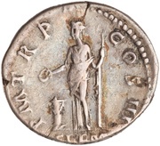 Denarius - Hadrian P M TR P COS III CLEM; Clementia, Rome, 121-123 reverse image