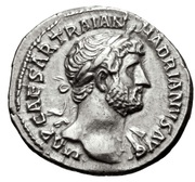 Denarius - Hadrian P M TR P COS III; Minerva obverse image