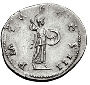 Denarius - Hadrian P M TR P COS III; Minerva, Rome, 121-123 reverse image