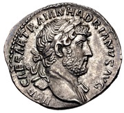 Denarius - Hadrian P M TR P COS III; Genius obverse image