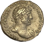 Denarius - Hadrian P M TR P COS III; Roma obverse image