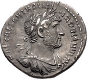 Denarius - Hadrian P M TR P COS III; Roma obverse image
