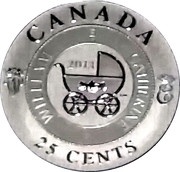 25 Cents - Elizabeth II Birth of the Royal Infant, Canada, 2013 reverse image