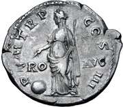 Denarius - Hadrian P M TR P COS III PRO AVG; Providentia, Rome, 121-123 reverse image