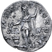Denarius - Hadrian P M TR P COS III SAL AVG; Salus, Rome, 121-123 reverse image