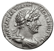 Denarius - Hadrian P M TR P COS III; Fortuna obverse image
