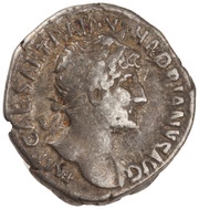 Denarius - Hadrian P M TR P COS III; Minerva obverse image