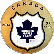 25 Cents - Elizabeth II Toronto Maple Leafs, Canada, 2014 reverse image