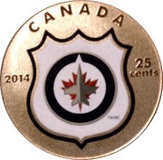 25 Cents - Elizabeth II Winnipeg Jets, Canada, 2014 reverse image