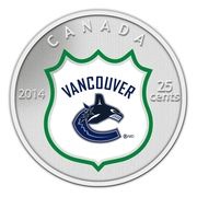 25 Cents - Elizabeth II Vancouver Canucks reverse image
